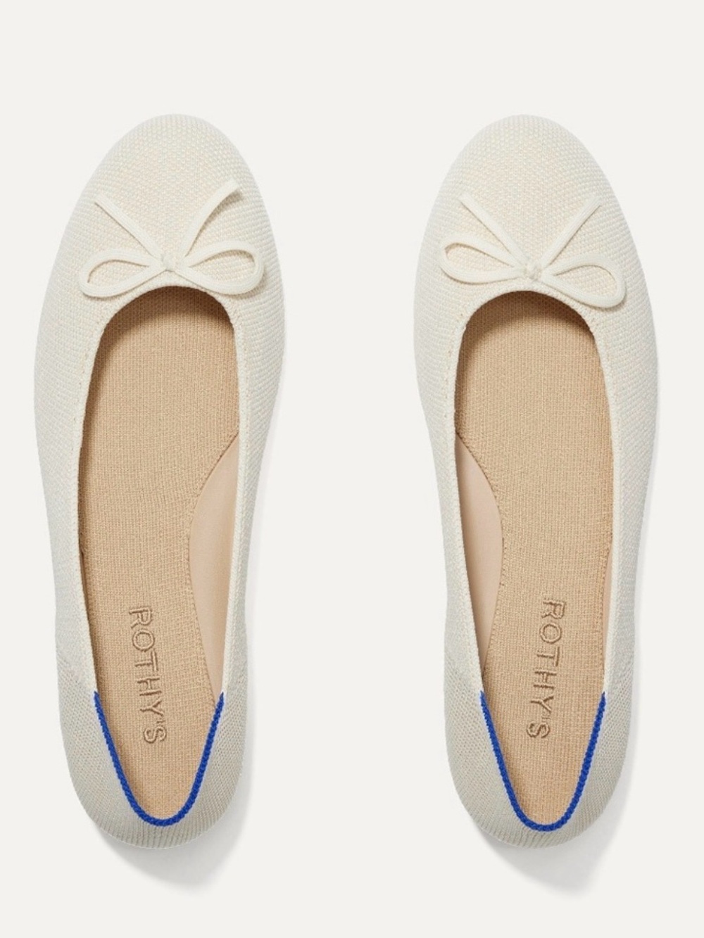 Rothy's Women's Cream Knit Ballet Flats - Gardenia